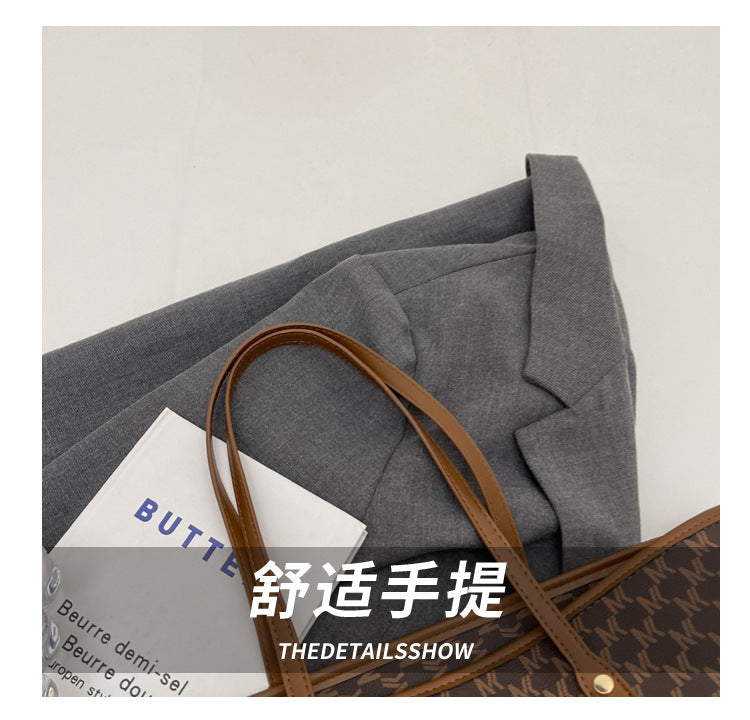 One-shoulder large-capacity commuting lightweight hand-carry tote bag