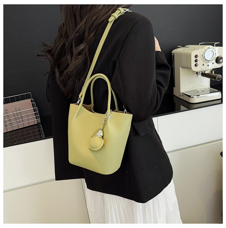 Single Shoulder Handbag Zipper One Size Women's Bag Vegetable Basket Bag PU