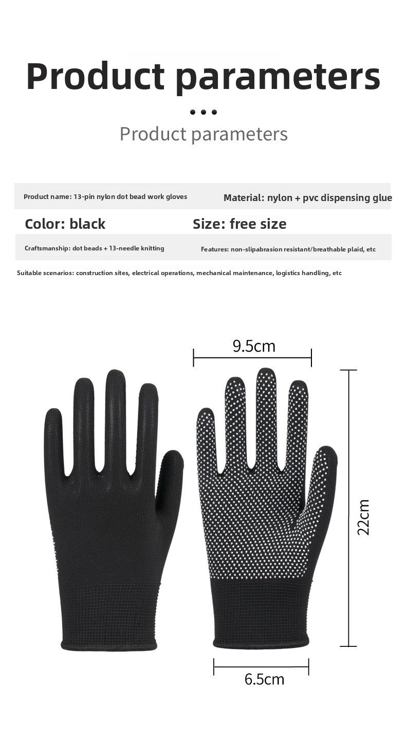 FOR WHOLE SALE ONLY PRICE ON REQUEST                                         Labor Protection Gloves Nylon Non-Slip Dotted Gloves Driving Handling Express Thin 13-Pin Touch Screen Dotted Work Gloves