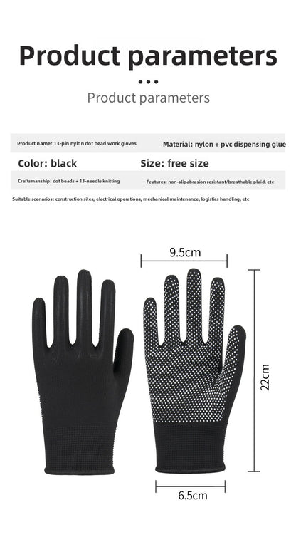 FOR WHOLE SALE ONLY PRICE ON REQUEST                                         Labor Protection Gloves Nylon Non-Slip Dotted Gloves Driving Handling Express Thin 13-Pin Touch Screen Dotted Work Gloves