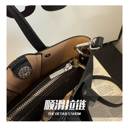 Single Shoulder Bucket Bag PU Zipper 2025 Spring Women's Bag One Size