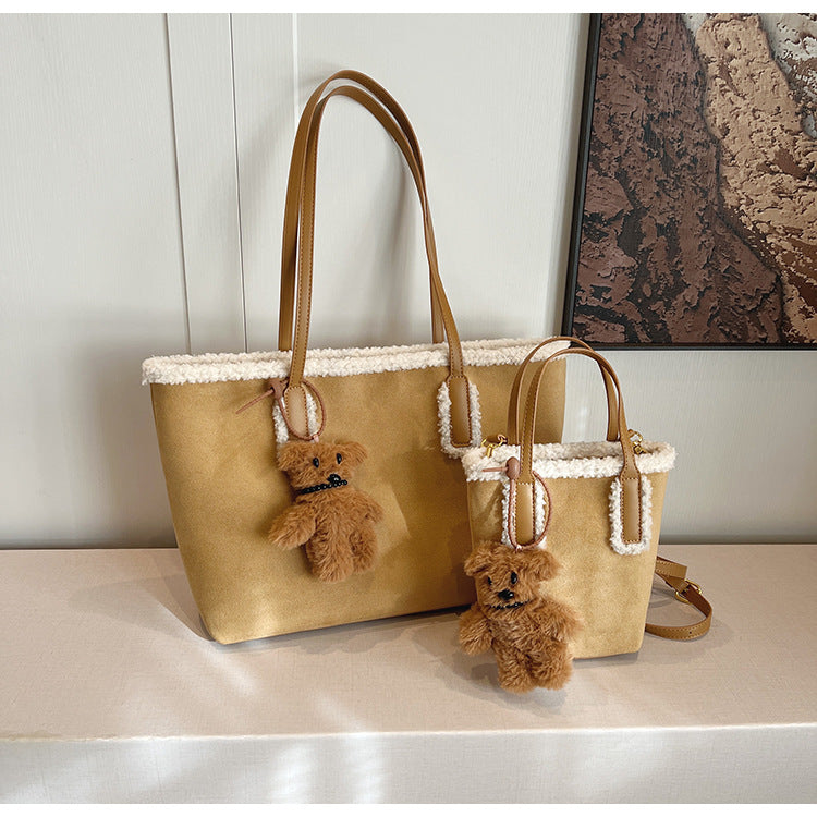 Autumn and Winter Super Hot Style Furry Handbag for Women Simple Fashion Versatile Stylish Single Shoulder Crossbody Bag