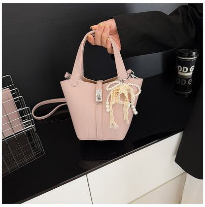 Bucket Bag Women's Bag PU Shoulder Bag Lock Buckle