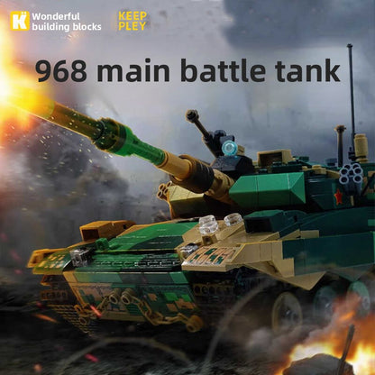 Wonderful Enlightenment Military Building Blocks22021Great Power Heavy Equipment96B Main battle tank small particle assembly big toy for boys