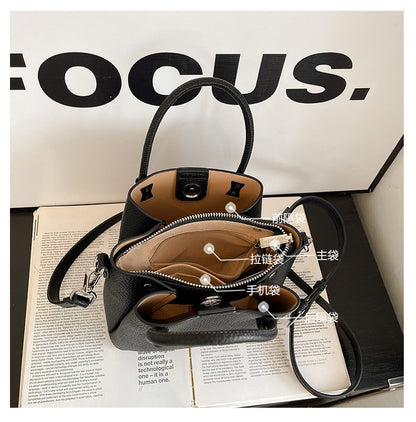 Women's Bag Zipper PU One Size 2025 Summer Basket Bag Shoulder Bag