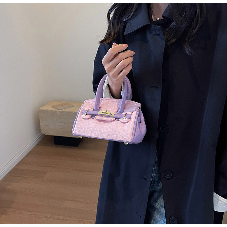 Block Platinum Small Square Handbag for Women