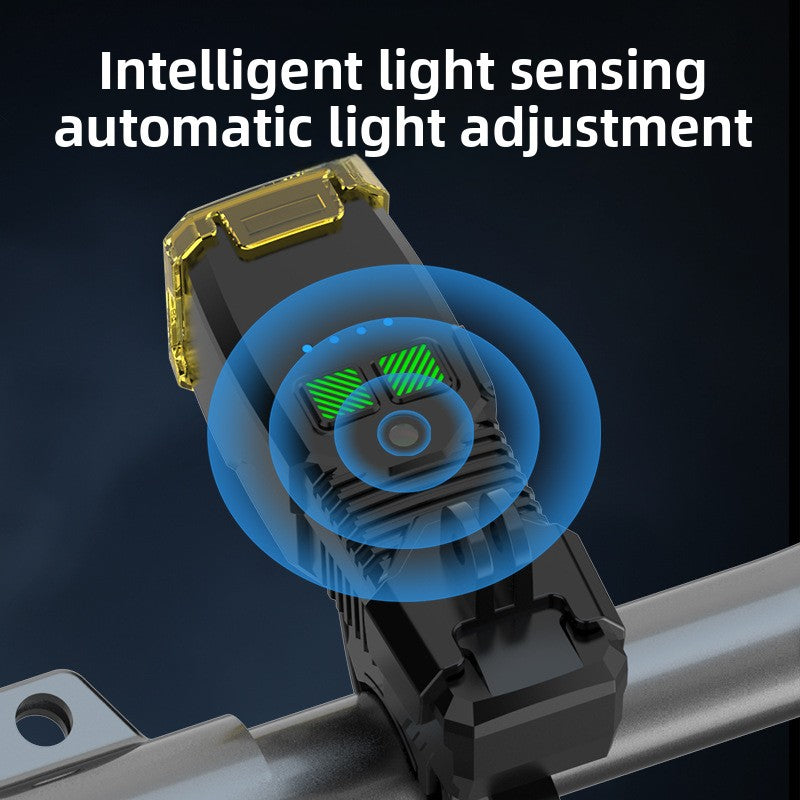 Bicycle Light with Horn Anti-Glare High-Low Beam Switch Front Light Integrated Dustproof Fogproof Front Light