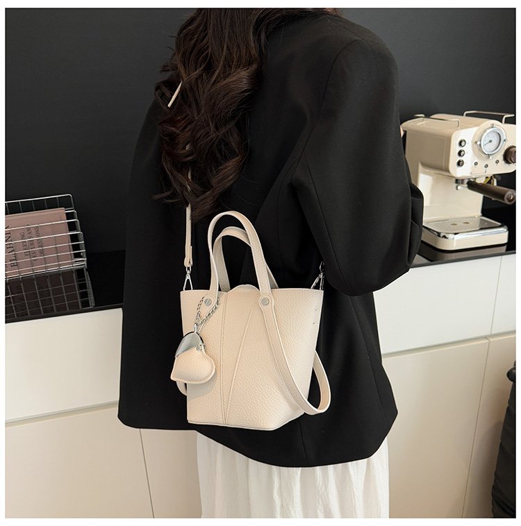 Single Shoulder Bucket Bag PU Zipper 2025 Spring Women's Bag One Size