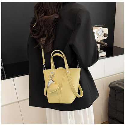 Single Shoulder Bucket Bag PU Zipper 2025 Spring Women's Bag One Size