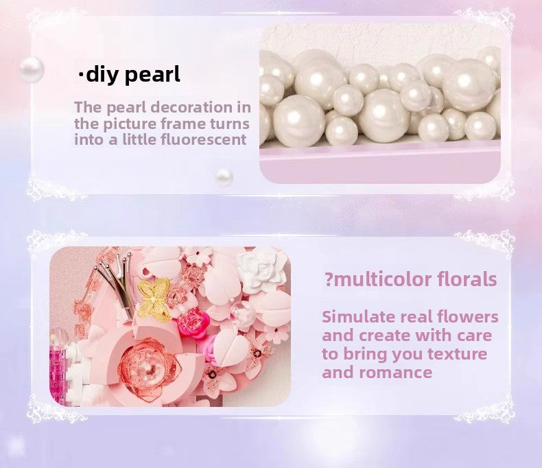 2025New Star Moon Fantasy Purple Star Butterfly Building Block Flower Frame Assembly Toy for Girls' Birthday Gift804233