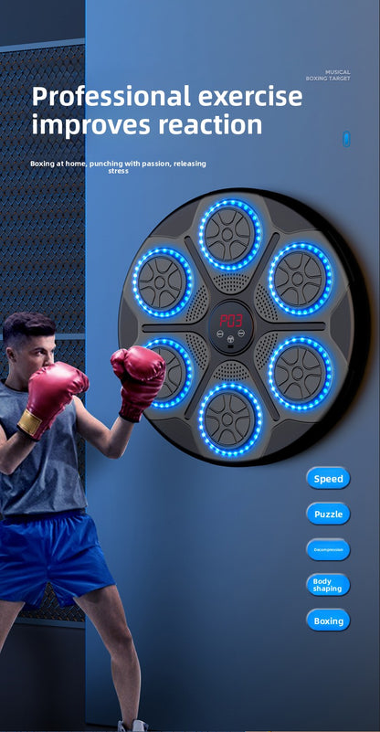 Home Music Boxing Machine Children's Reaction Trainer Adult Bluetooth Boxing Wall Target Smart Hanging Adjustable