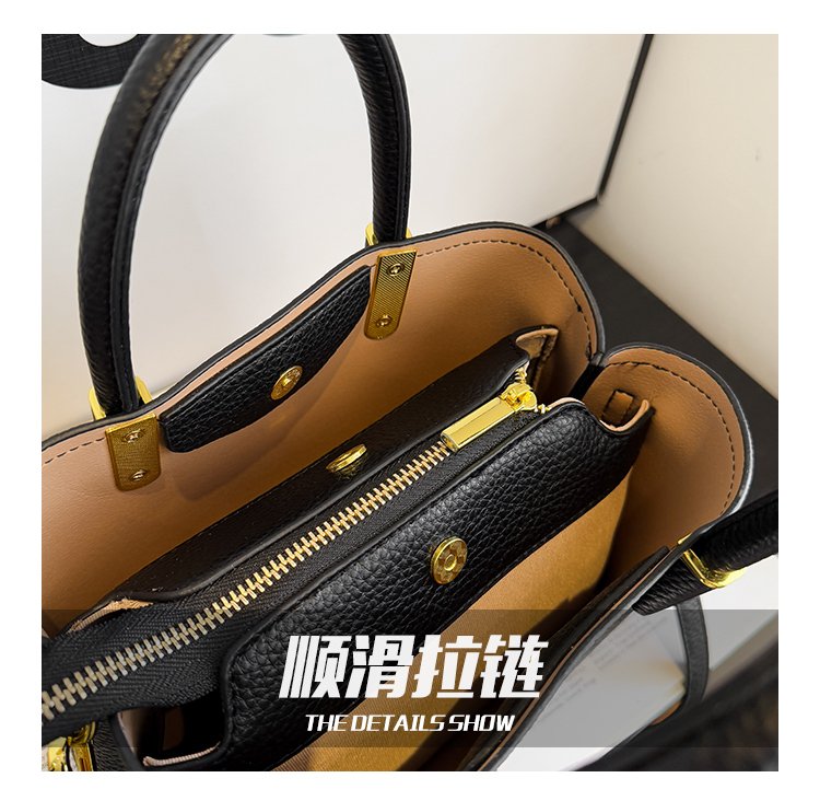 Single Shoulder Bag with Stitching, Single Shoulder Crossbody Handbag for Women, Zipper PU