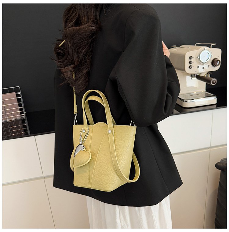 Single Shoulder Bucket Bag PU Zipper 2025 Spring Women's Bag One Size