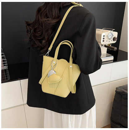 Single Shoulder Bucket Bag PU Zipper 2025 Spring Women's Bag One Size