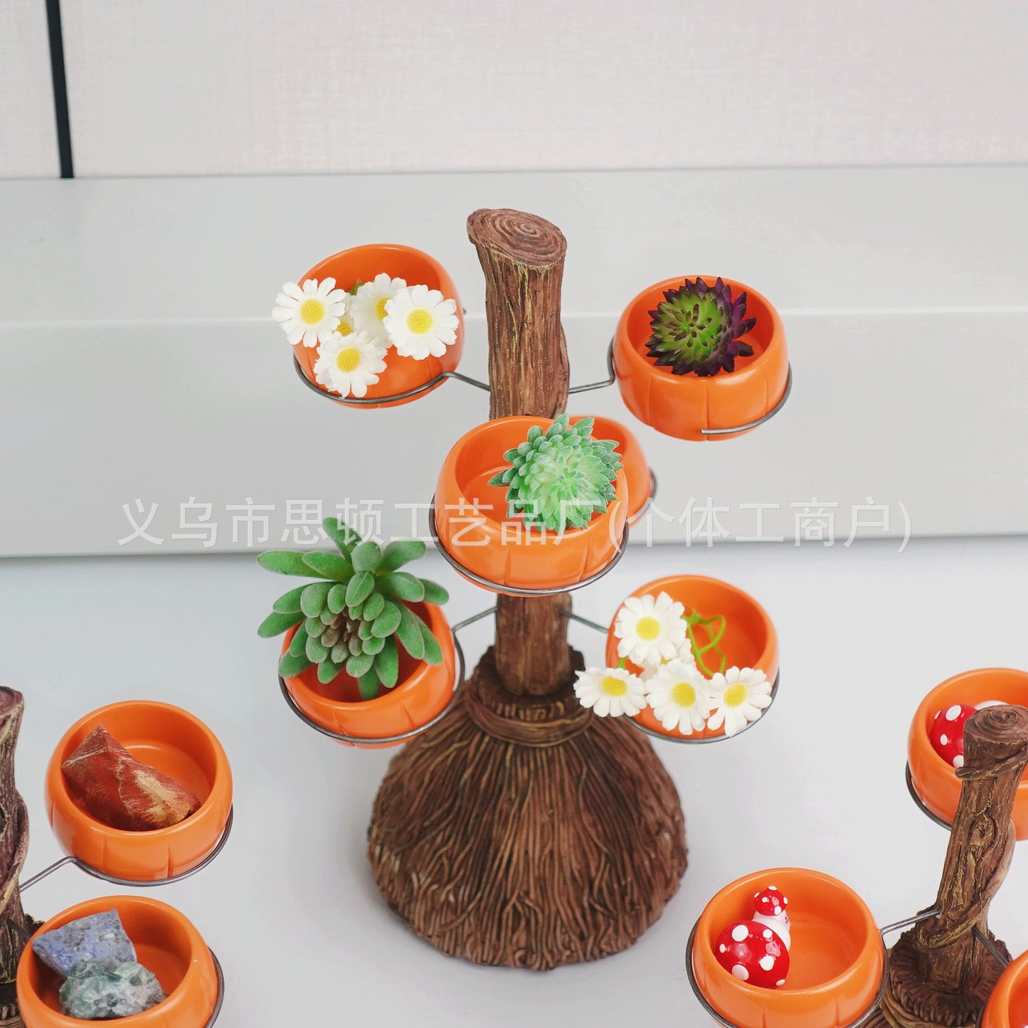 New Halloween Broom Pumpkin Cup Resin Home Desktop Ornament Decoration Storage Tray Creative Design
