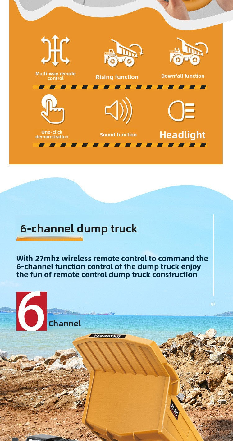 Children's Electric Toy Light and Sound Engineering Vehicle1:20Track Alloy Remote Control Excavator Model