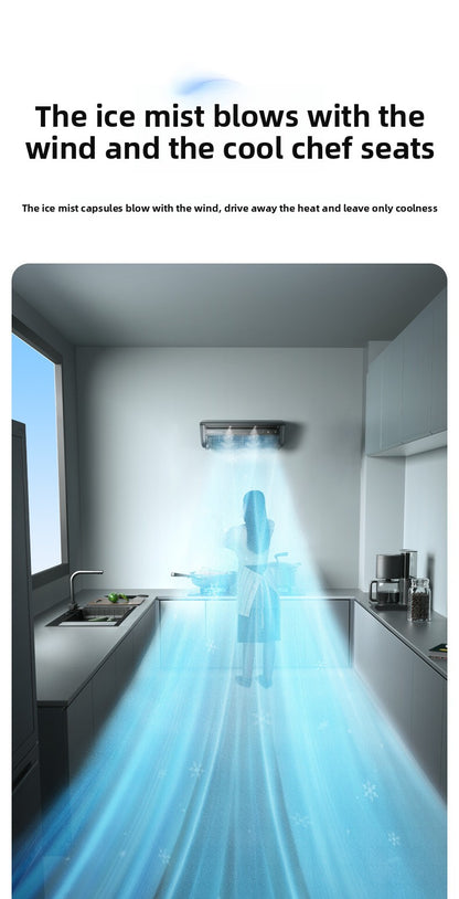 Aiden Kitchen Air Conditioner2025New Model Cooling Wall-Mounted Fan High Wind Power Rechargeable Fan for Home Use with Remote Control