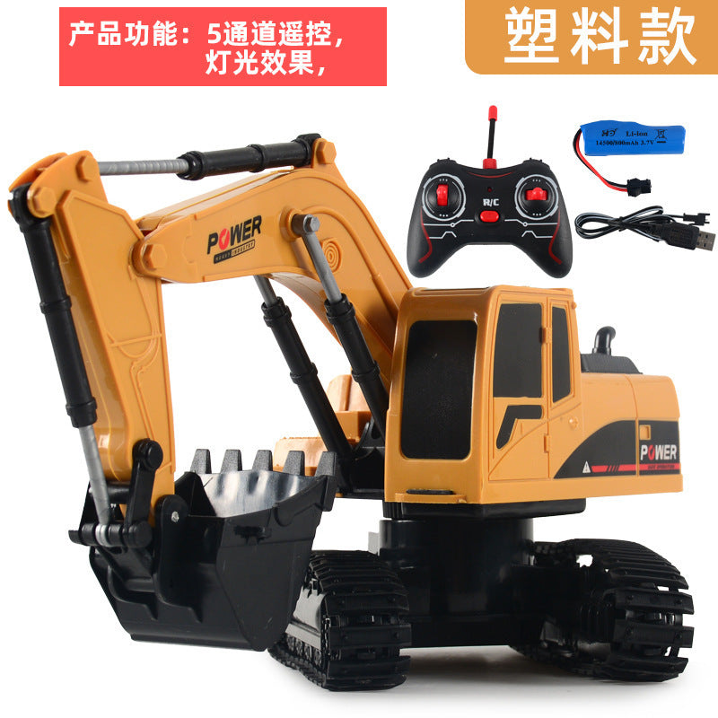Children's Electric Toy Light and Sound Engineering Vehicle1:20Track Alloy Remote Control Excavator Model