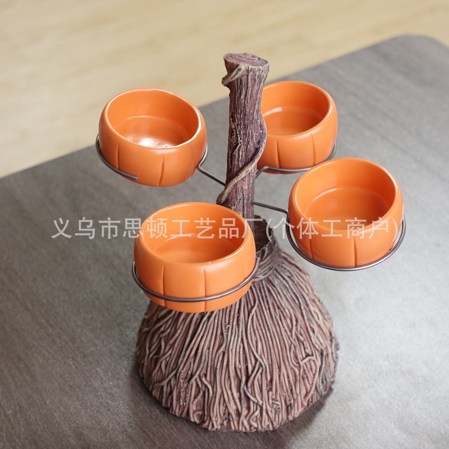 New Halloween Broom Pumpkin Cup Resin Home Desktop Ornament Decoration Storage Tray Creative Design