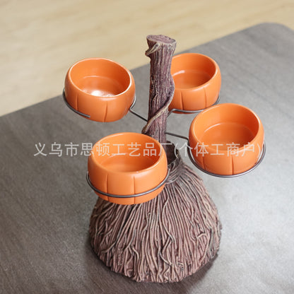 New Halloween Broom Pumpkin Cup Resin Home Desktop Ornament Decoration Storage Tray Creative Design