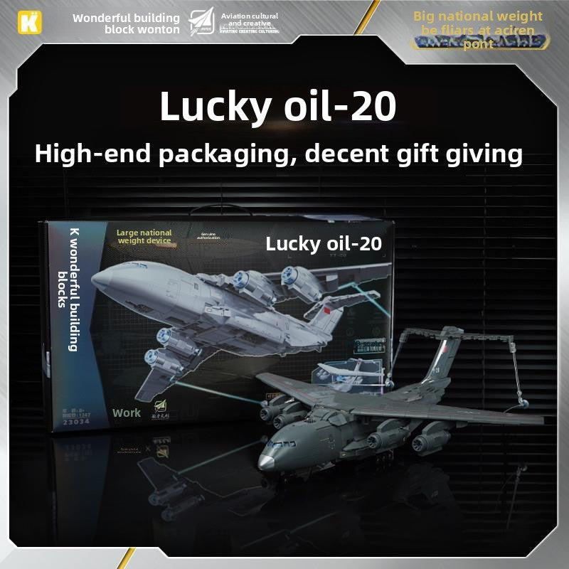 Wonderful Building Blocks Great Power Heavy Equipment Series Y-20 Large Transport Aircraft Model Assembly Toy 23034