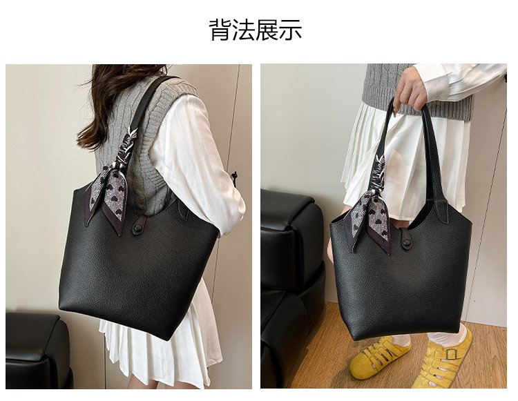 Magnetic Buckle Women's Bag PU Shoulder Bag 2025 Autumn Tote Bag One Size