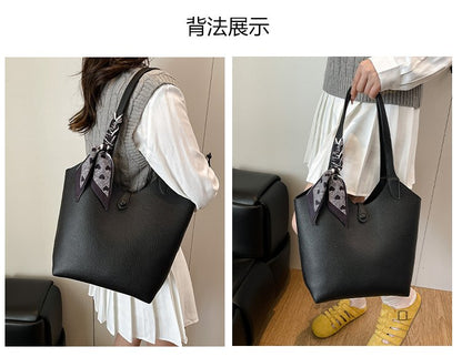 Magnetic Buckle Women's Bag PU Shoulder Bag 2025 Autumn Tote Bag One Size