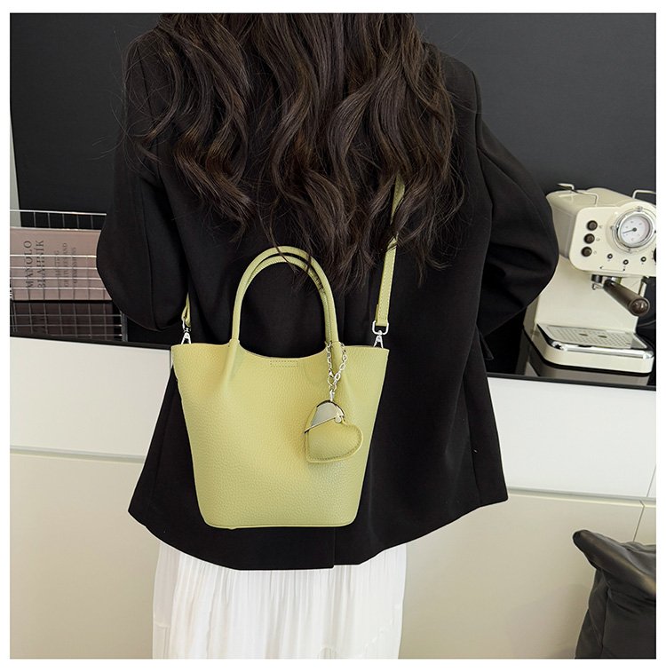 Single Shoulder Handbag Zipper One Size Women's Bag Vegetable Basket Bag PU