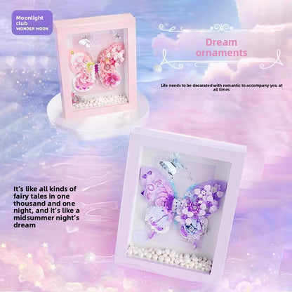 2025New Star Moon Fantasy Purple Star Butterfly Building Block Flower Frame Assembly Toy for Girls' Birthday Gift804233