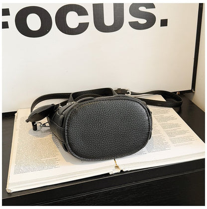 Women's Bag One Size PU Bucket Bag Zipper Shoulder Bag