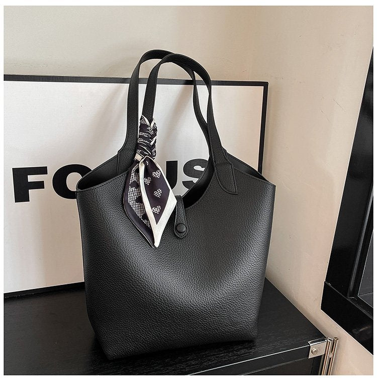 Magnetic Buckle Women's Bag PU Shoulder Bag 2025 Autumn Tote Bag One Size