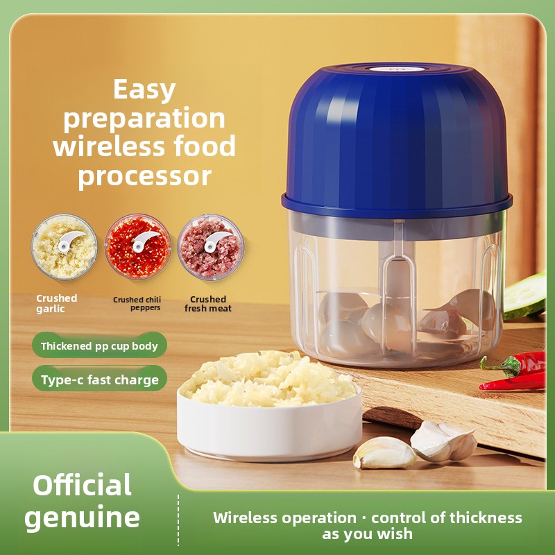 Mini Electric Garlic Herb Fruit Veg Masher Household Wireless Portable Baby Food Processor Kitchen Multifunctional Meat Grinder Garlic Chopper