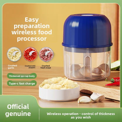 Mini Electric Garlic Herb Fruit Veg Masher Household Wireless Portable Baby Food Processor Kitchen Multifunctional Meat Grinder Garlic Chopper