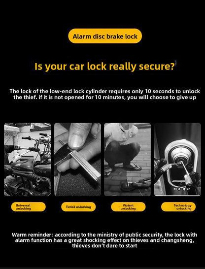 Universal Electric Bike Disc Brake Lock Motorcycle Lock Anti-Theft Bicycle Alarm Disc Brake Lock Mountain Bike Lock Bicycle Lock