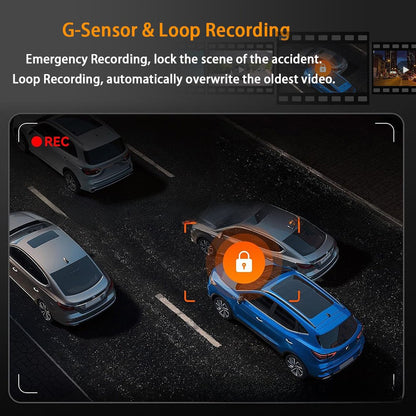 Four-Lens Surveillance Dash Cam HD 1080P Front Left Right Rear with Reversing Image.