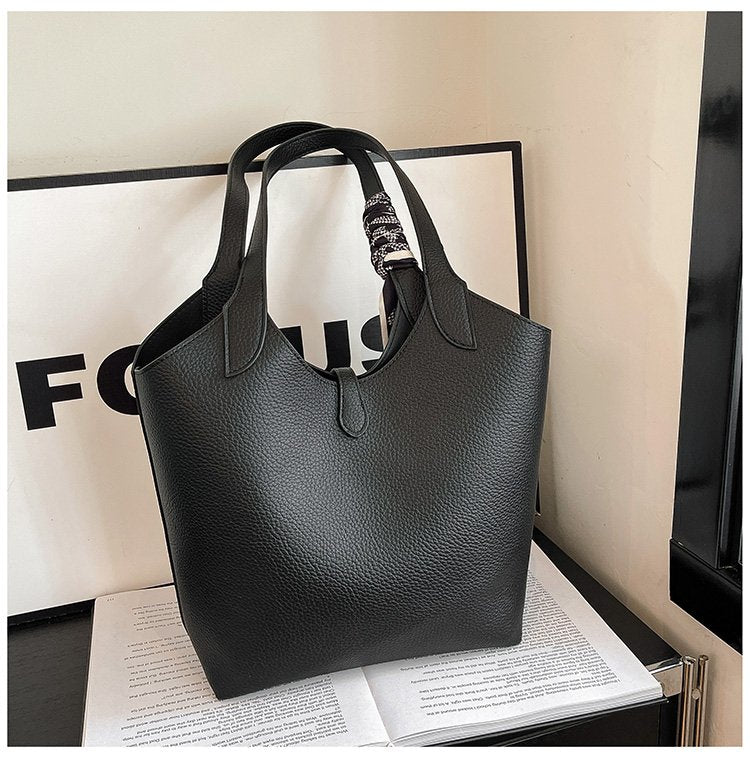 Magnetic Buckle Women's Bag PU Shoulder Bag 2025 Autumn Tote Bag One Size