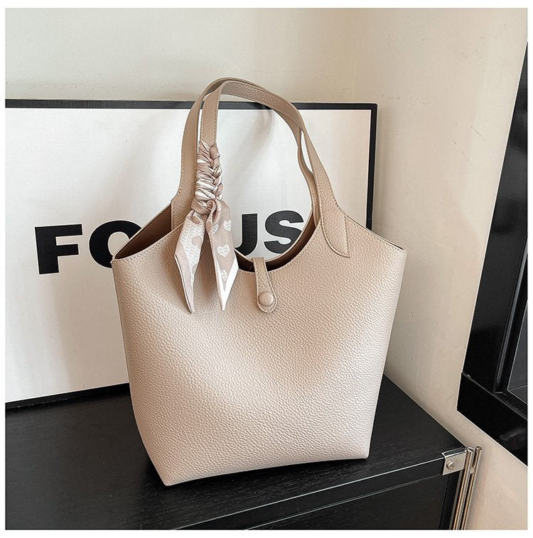 Magnetic Buckle Women's Bag PU Shoulder Bag 2025 Autumn Tote Bag One Size