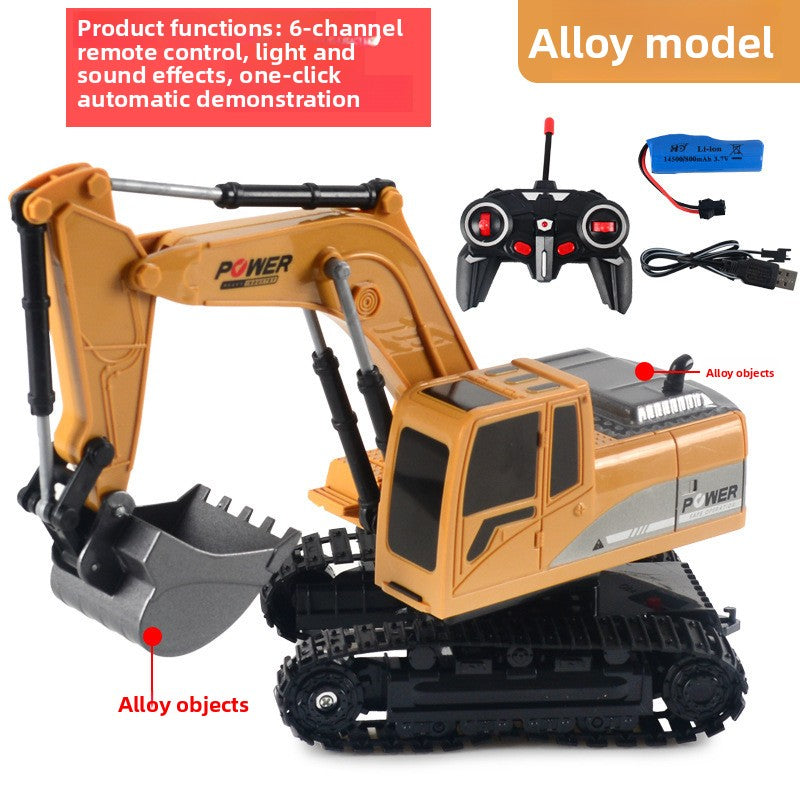 Children's Electric Toy Light and Sound Engineering Vehicle1:20Track Alloy Remote Control Excavator Model