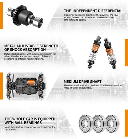 1/18Brushless High-Speed Four-Wheel Drive2.4G Full Scale Professional RC Remote Control Off-Road Big Wheel Bike1/14Brush