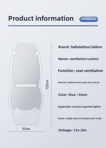 Summer Car Ventilation Seat Cushion Cooling Seat Pad Summer Cool Air Breathable Heat Dissipation Cooling Pad Truck Backrest with Fan