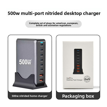 New 500W GaN PD Charger 6C2A Multi-Port Desktop Charger 8 Ports Desktop Charger Hot Item Desktop Charger