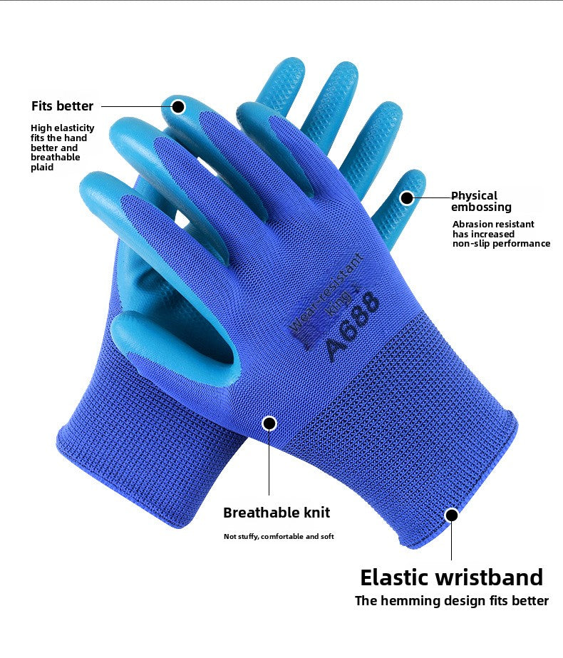 FOR WHOLE SALE ONLY PRICE ON REQUEST                   Abrasion-Resistant King Labor Protection Gloves Physical Embossed Anti-Slip Construction Steel Worker Logistics Moving Auto Repair Transport Latex Coated Gloves