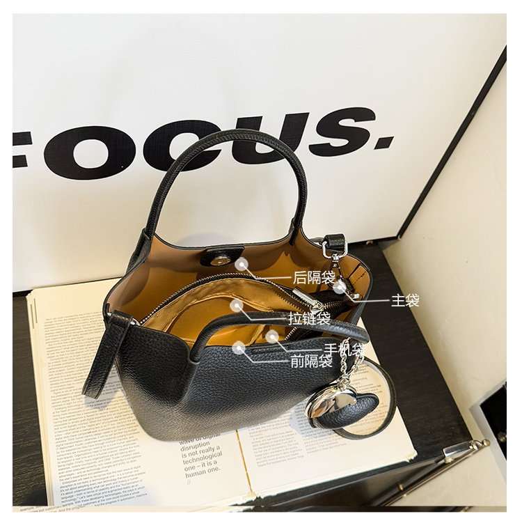 Single Shoulder Handbag Zipper One Size Women's Bag Vegetable Basket Bag PU