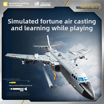 Wonderful Building Blocks Great Power Heavy Equipment Series Boom6K-Bomber Military Assembly Model Boy Toy Gift23032