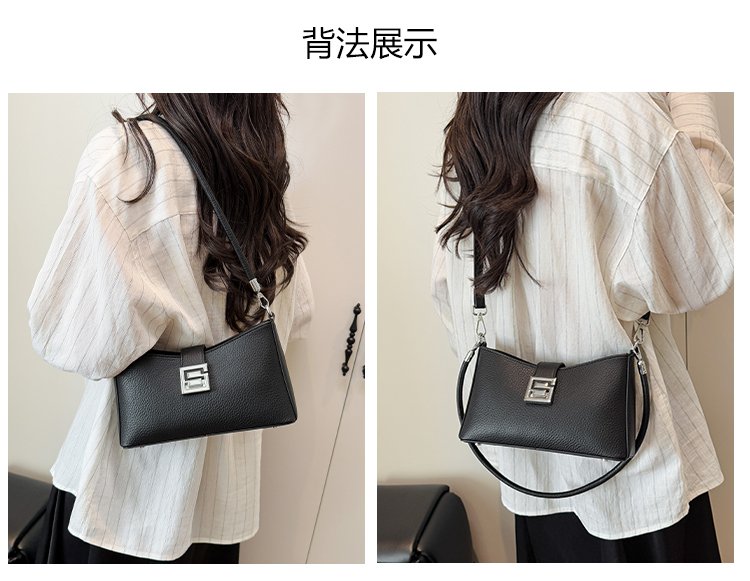 Small Square Bag with Stitching PU Zipper Women's Shoulder Bag One Size