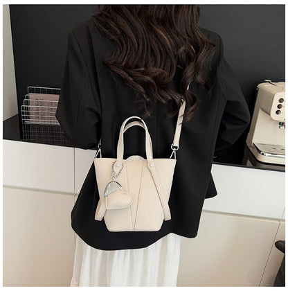 Single Shoulder Bucket Bag PU Zipper 2025 Spring Women's Bag One Size