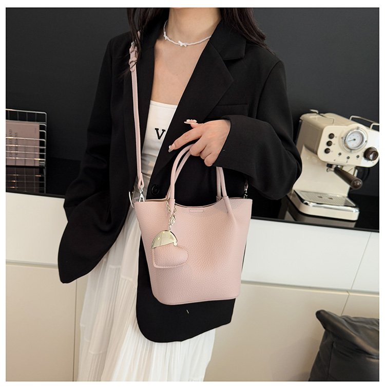Single Shoulder Handbag Zipper One Size Women's Bag Vegetable Basket Bag PU