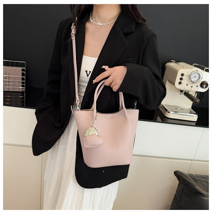 Single Shoulder Handbag Zipper One Size Women's Bag Vegetable Basket Bag PU