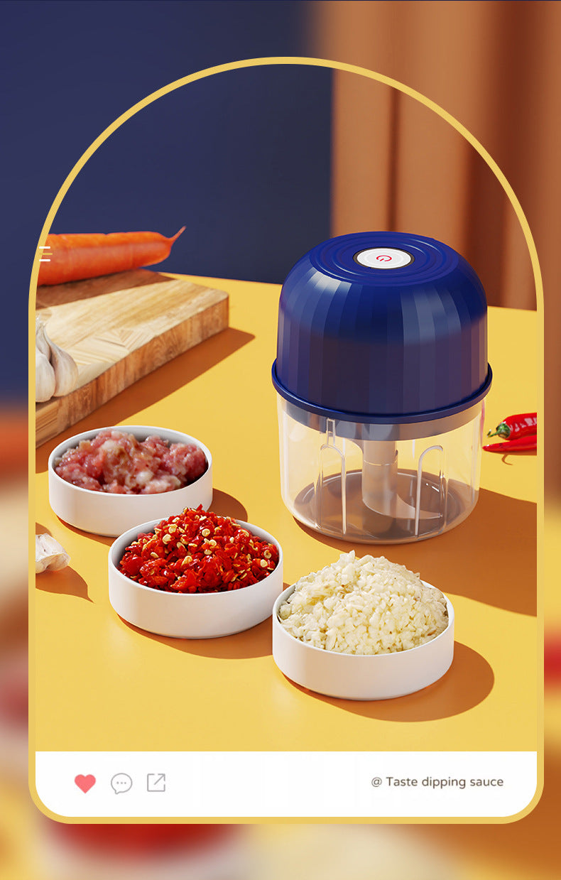 Mini Electric Garlic Herb Fruit Veg Masher Household Wireless Portable Baby Food Processor Kitchen Multifunctional Meat Grinder Garlic Chopper