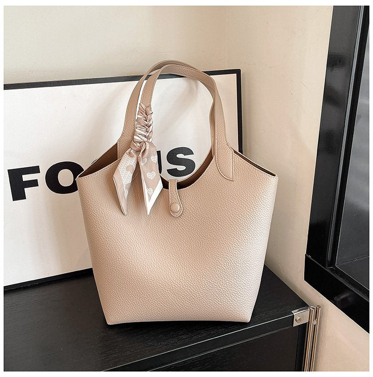 Magnetic Buckle Women's Bag PU Shoulder Bag 2025 Autumn Tote Bag One Size